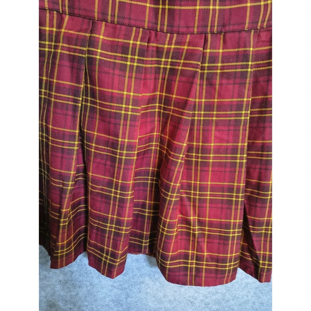 Harry Potter Gryffindor Plaid Pleated Skirt Women's XL Cosplay Mini Kilt & Pin
